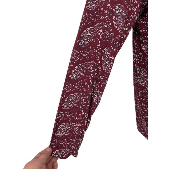 Lands End Womens Relaxed Fit Long Sleeve Paisley Print Top Size XL 18 - Picture 3 of 9